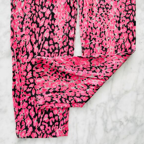 ATM ANTHONY THOMAS MELILLO Ruffle Trim Pink Leopard Jersey Jumpsuit Size Small - Picture 8 of 8